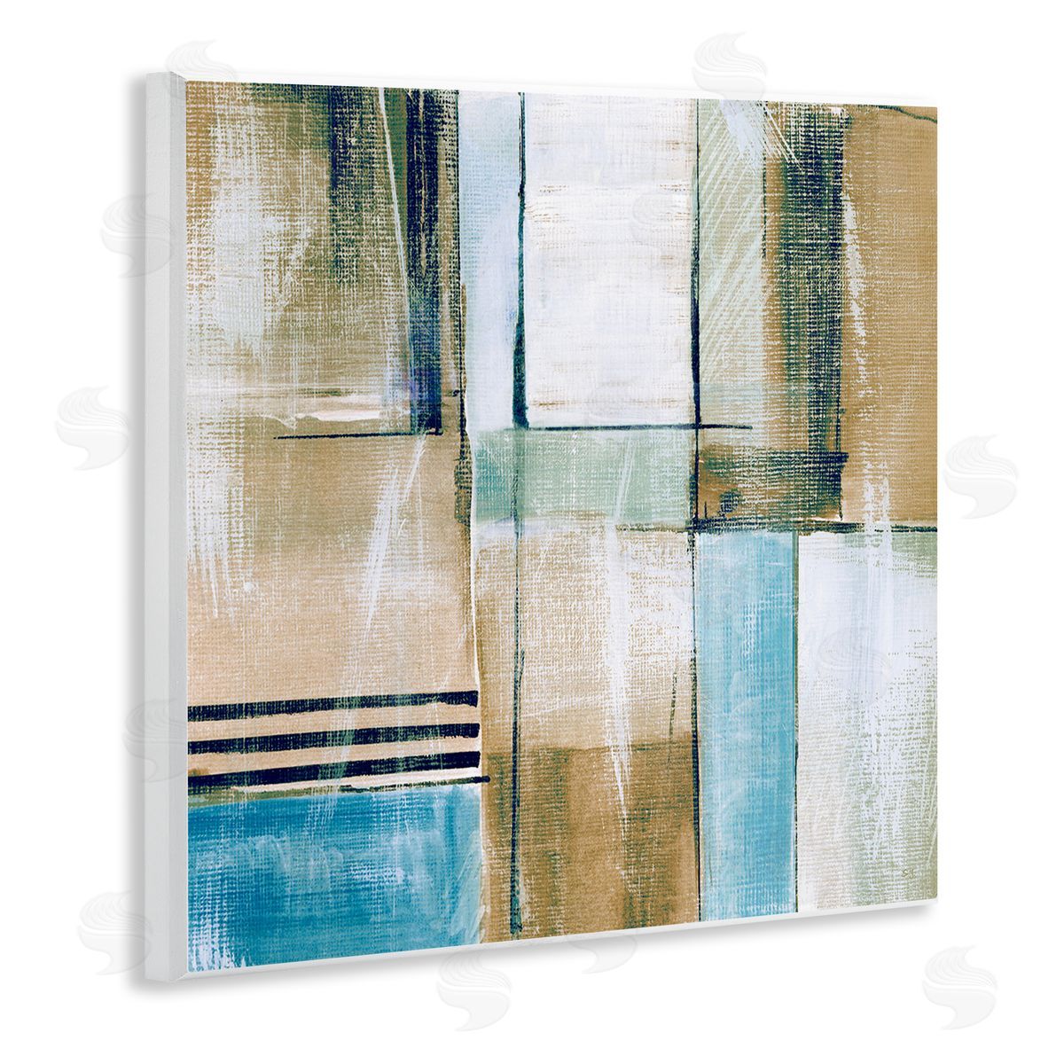 Susan Jill Modern Geometric Shapes Arrangement Wooden Wall Plaque Art Print
