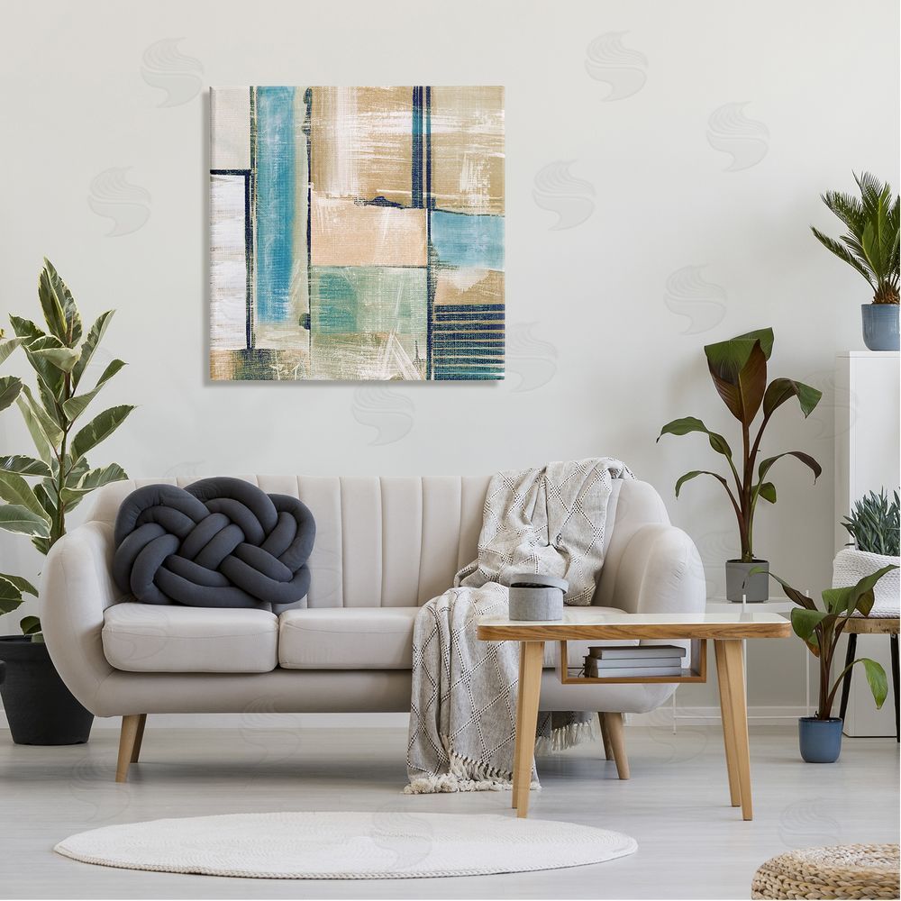 Susan Jill Geometric Shapes Collage Composition Canvas Wall Art in Room
