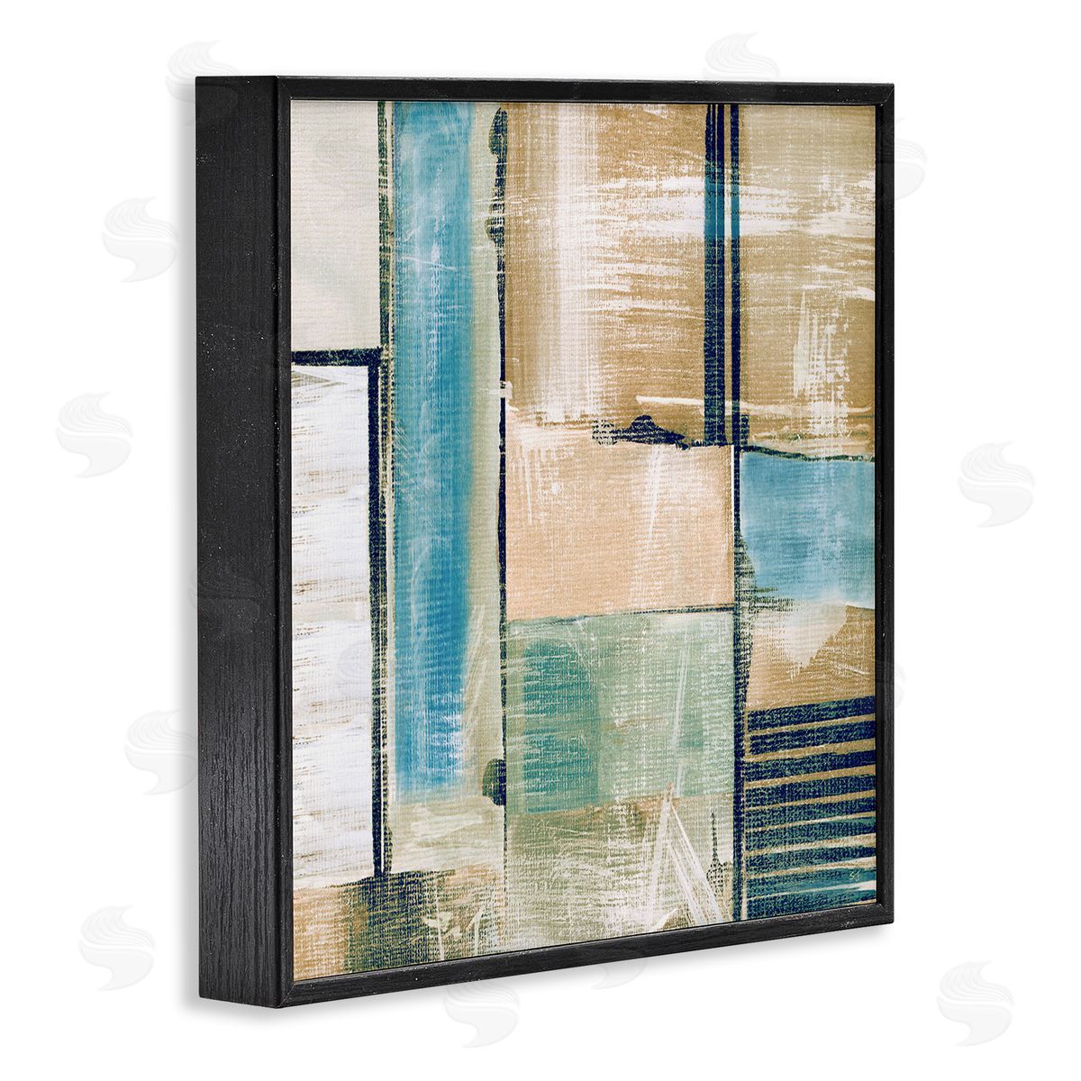 Susan Jill Geometric Shapes Collage Composition Black Framed Glicee Wall Art Print