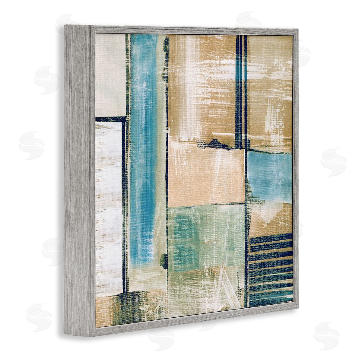 Susan Jill Geometric Shapes Collage Composition Gray Framed Glicee Wall Art Print