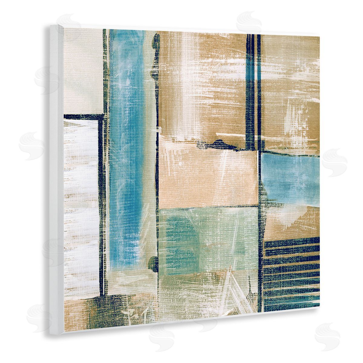 Susan Jill Geometric Shapes Collage Composition Wooden Wall Plaque Art Print