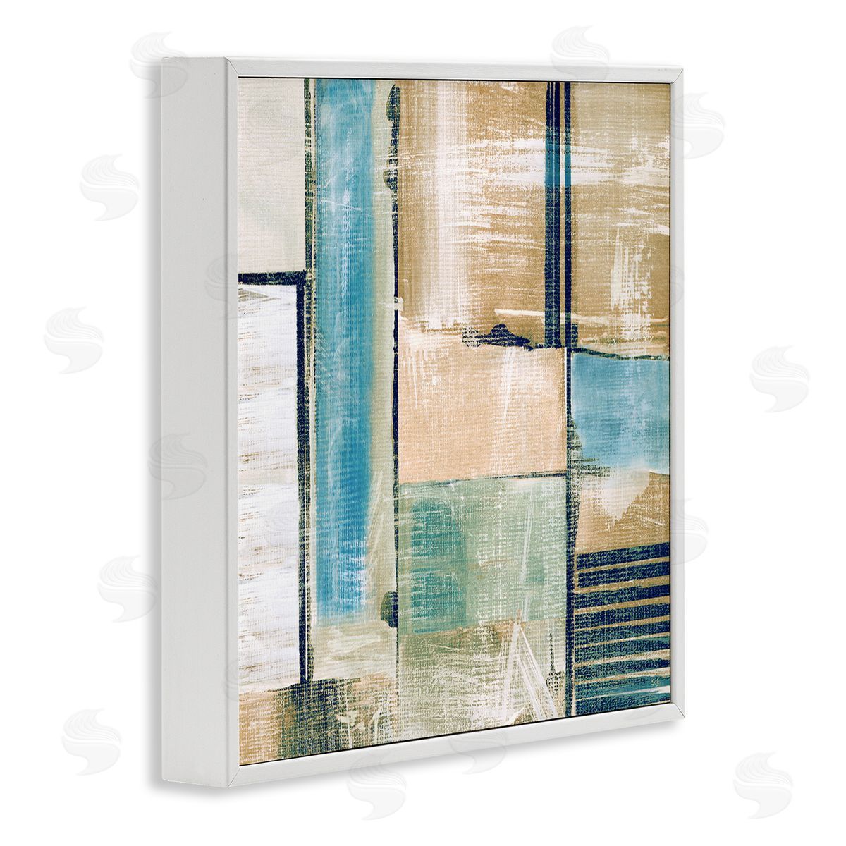 Susan Jill Geometric Shapes Collage Composition White Framed Glicee Wall Art Print