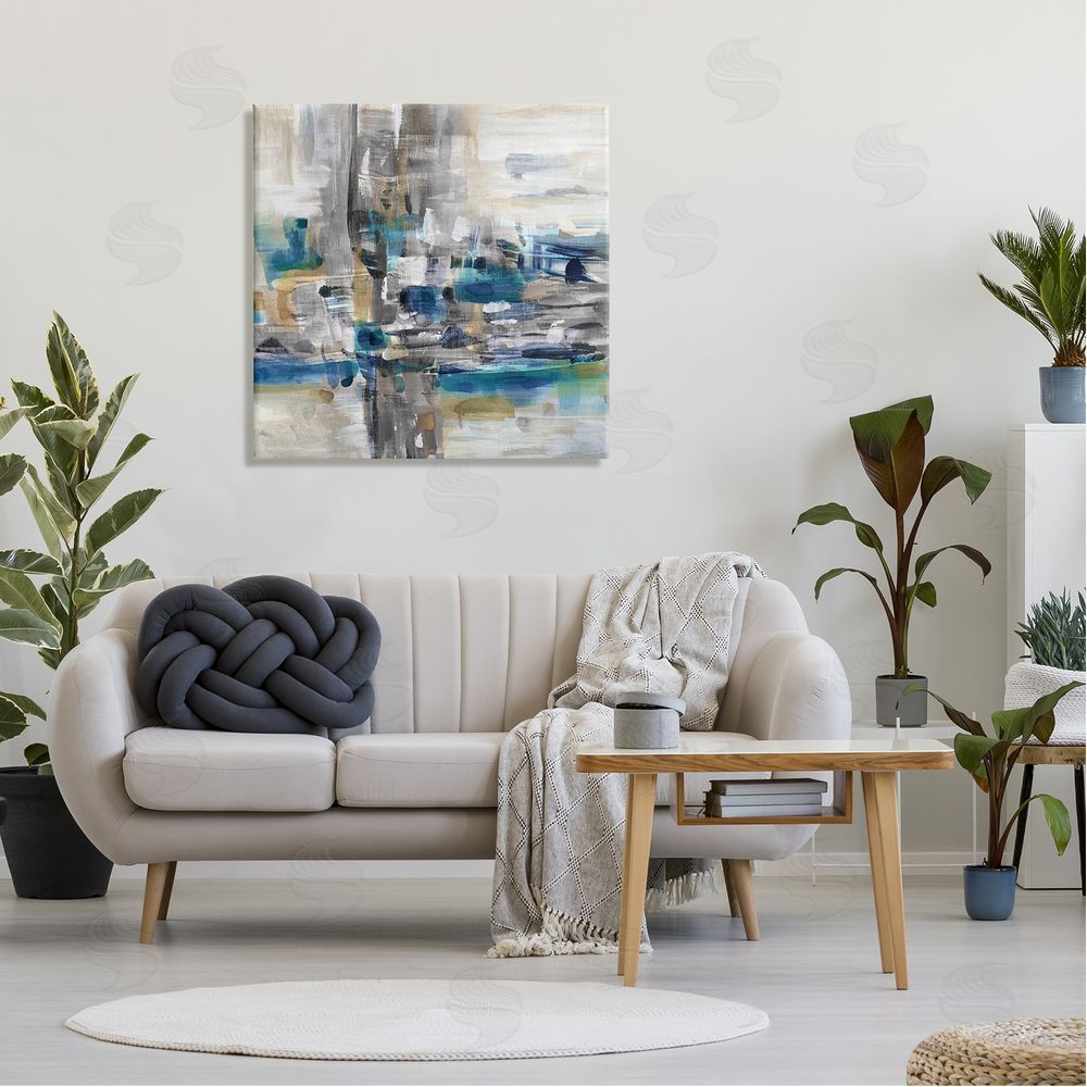 Susan Jill Modern Layered Chaotic Strokes Canvas Wall Art in Room