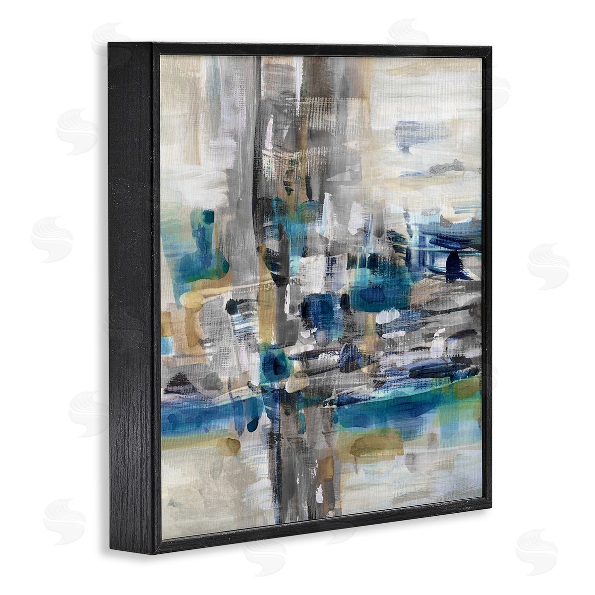 Susan Jill Modern Layered Chaotic Strokes Black Framed Glicee Wall Art Print