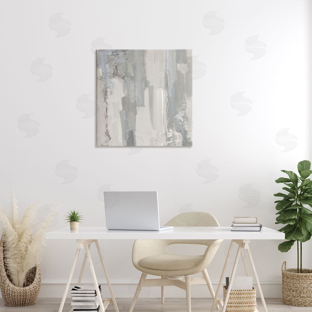 Sally Swatland Grey Brushed Abstract Arrangement Canvas Wall Art in Room