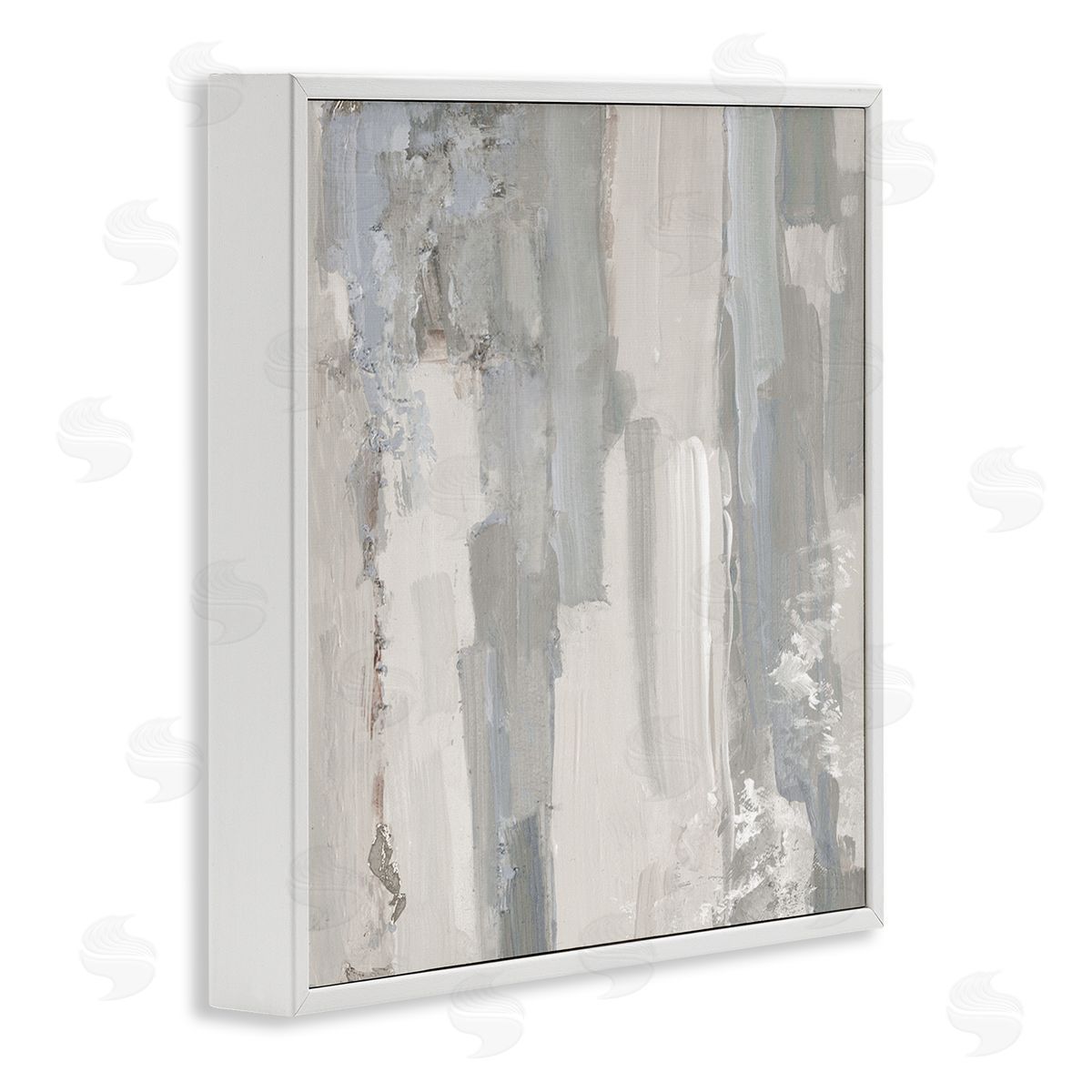 Sally Swatland Grey Brushed Abstract Arrangement White Framed Glicee Wall Art Print