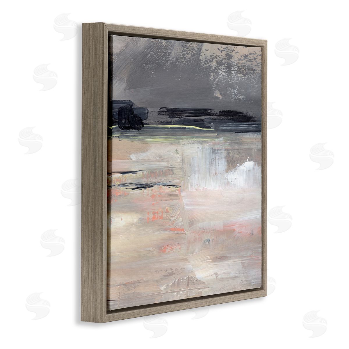 Jennifer Paxton Parker Muted Abstract Landscape Brown Floating Frame Canvas Wall Art Print