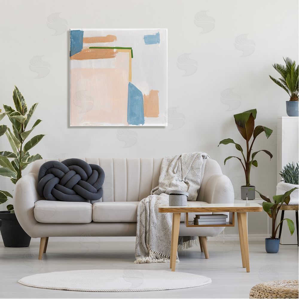 Melissa Wang Geometric Contemporary Shapes  Canvas Wall Art in Room