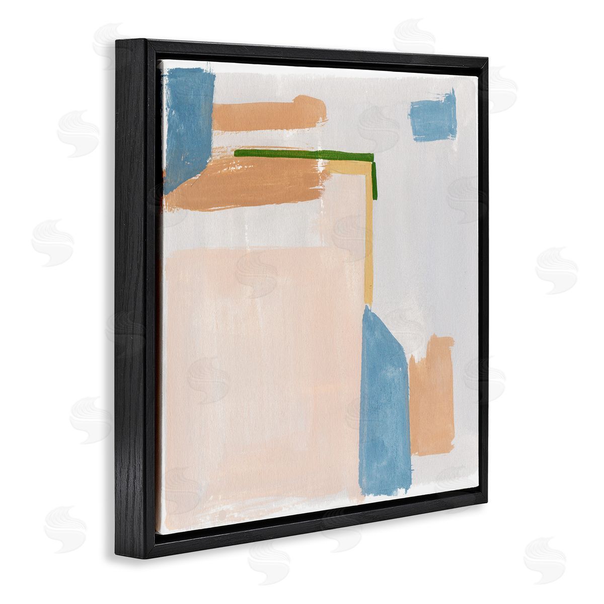 Melissa Wang Geometric Contemporary Shapes  Black Floating Frame Canvas Wall Art Print