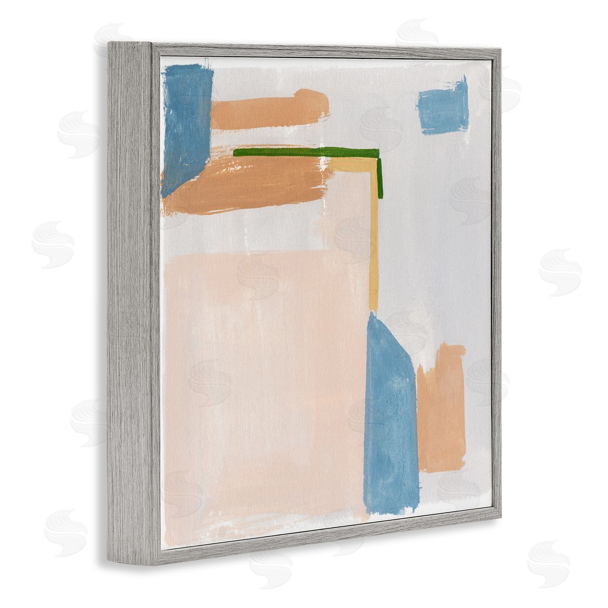 Melissa Wang Geometric Contemporary Shapes  Gray Framed Glicee Wall Art Print