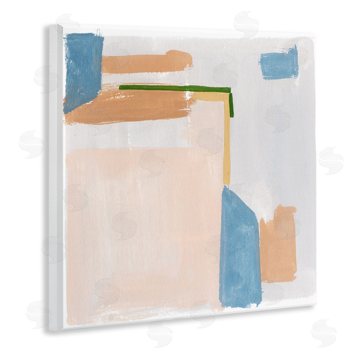 Melissa Wang Geometric Contemporary Shapes  Wooden Wall Plaque Art Print