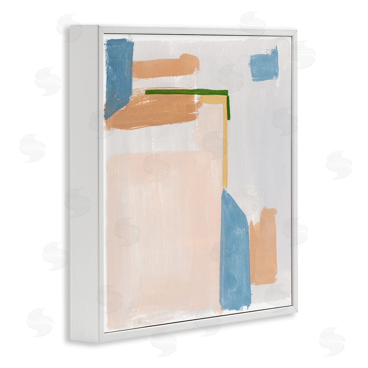 Melissa Wang Geometric Contemporary Shapes  White Framed Glicee Wall Art Print