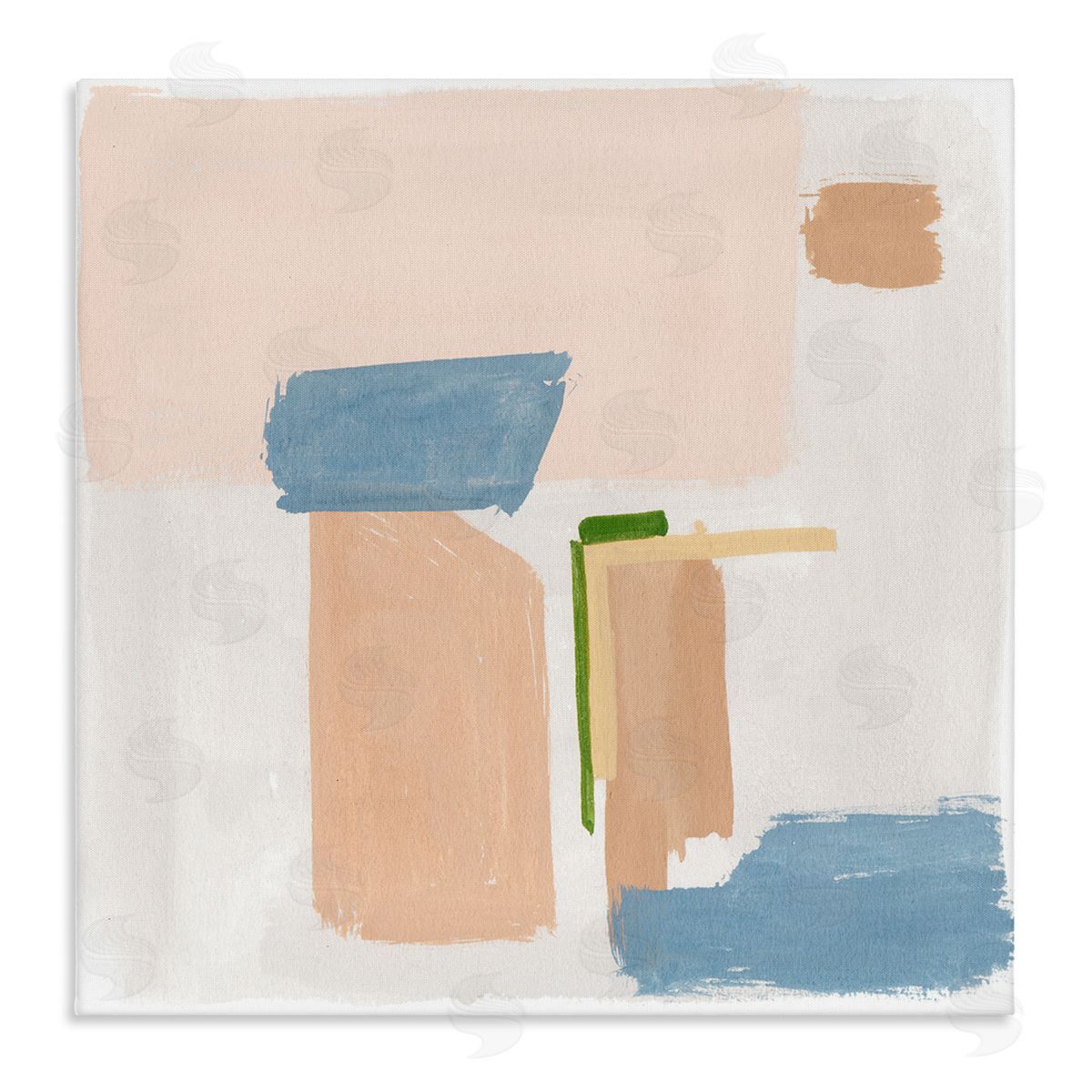 Melissa Wang Pastel Geometric Square Shapes Stretched Canvas Wall Art Print