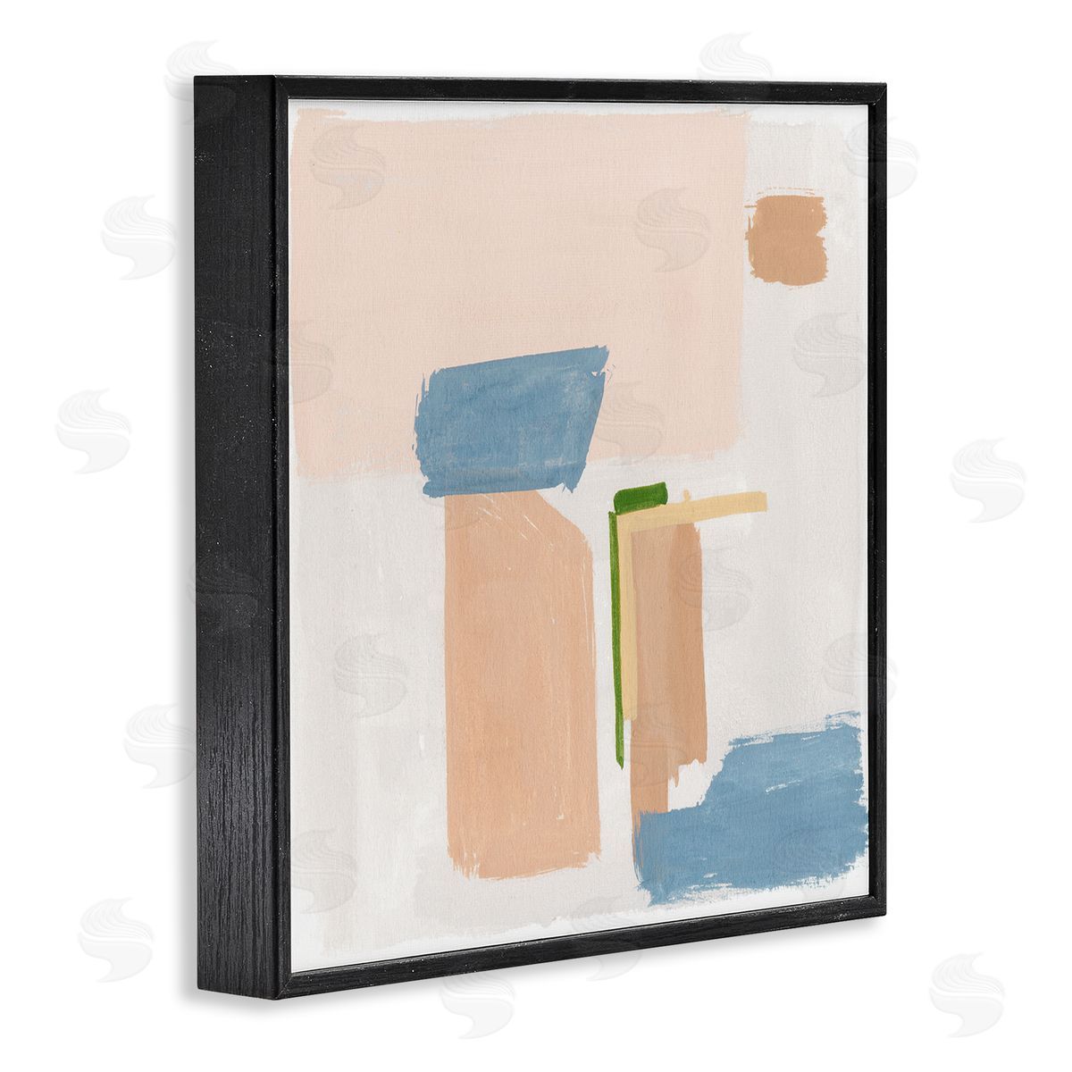 Melissa Wang Pastel Geometric Square Shapes Black Framed Glicee Wall Art Print