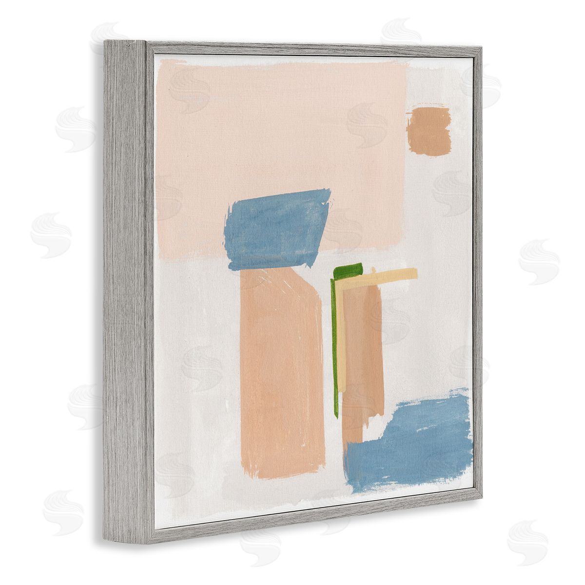 Melissa Wang Pastel Geometric Square Shapes Gray Framed Glicee Wall Art Print