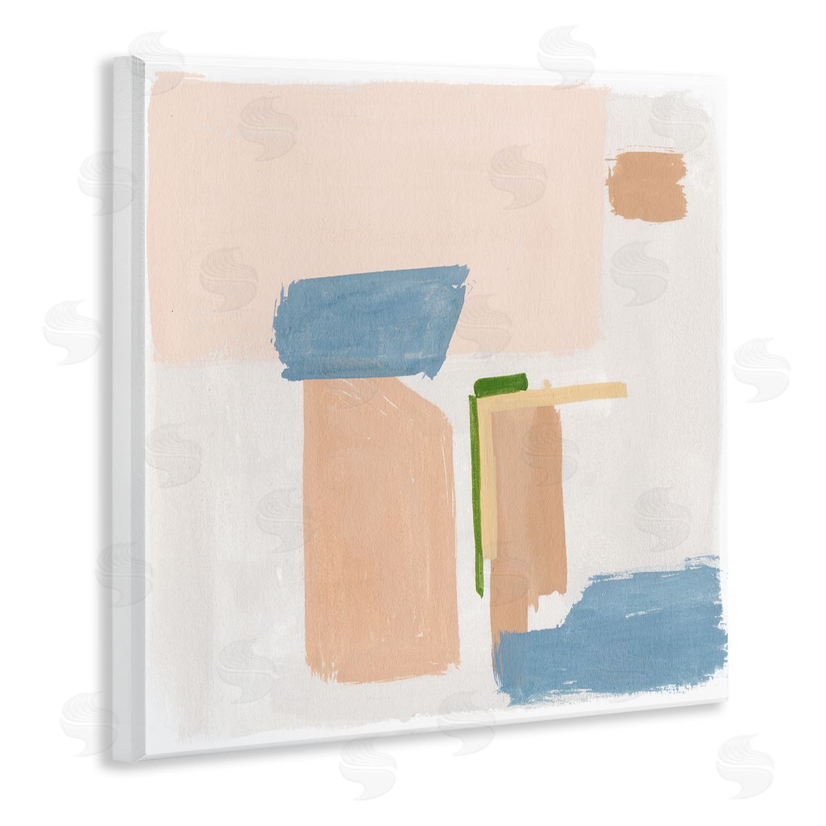 Melissa Wang Pastel Geometric Square Shapes Wooden Wall Plaque Art Print