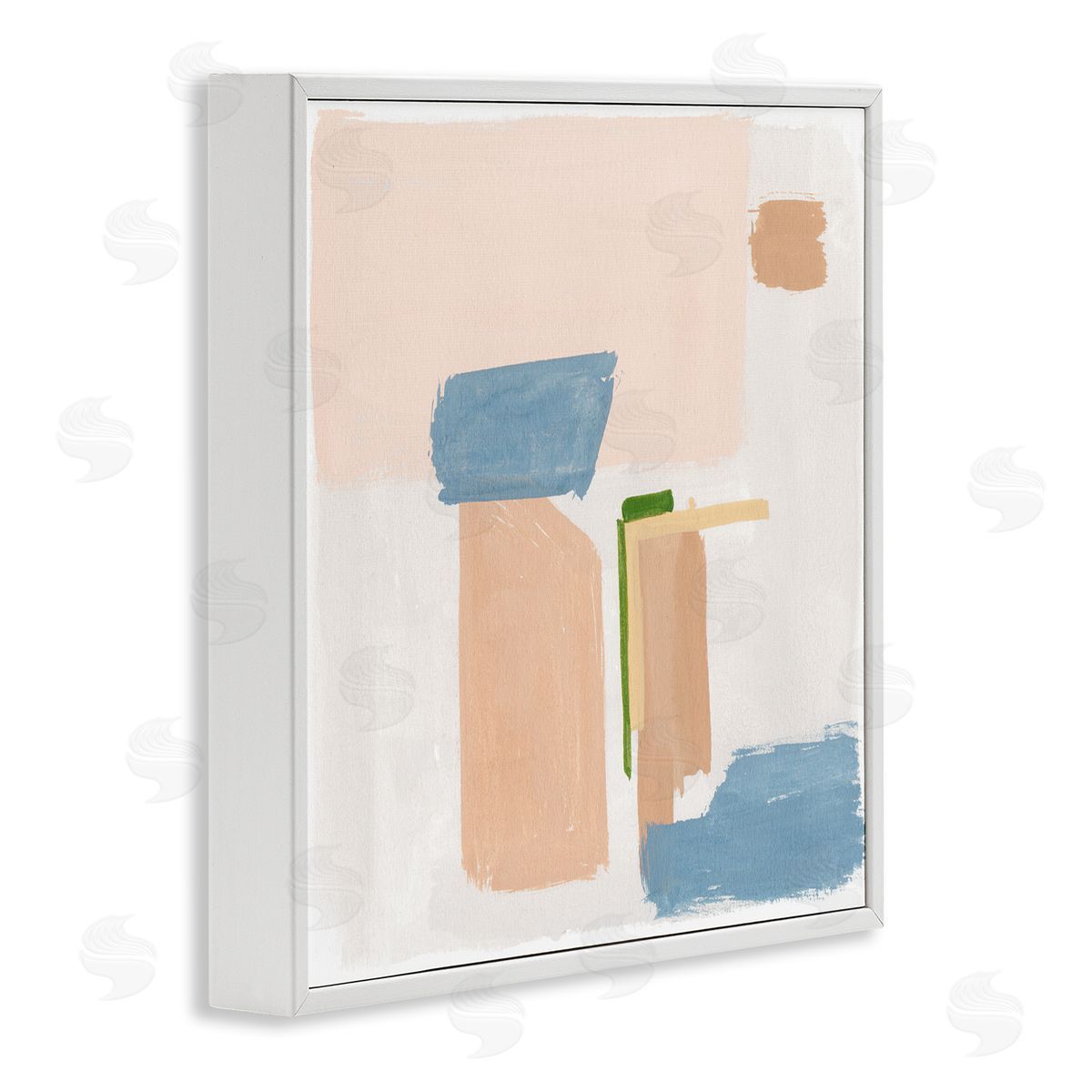 Melissa Wang Pastel Geometric Square Shapes White Framed Glicee Wall Art Print