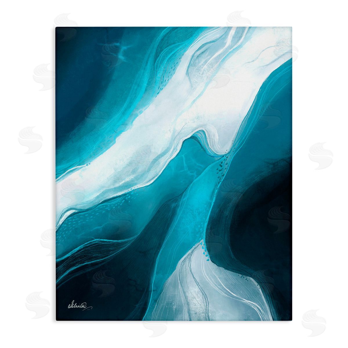 Ishita Banerjee Fluid Blue Shapes Arrangement