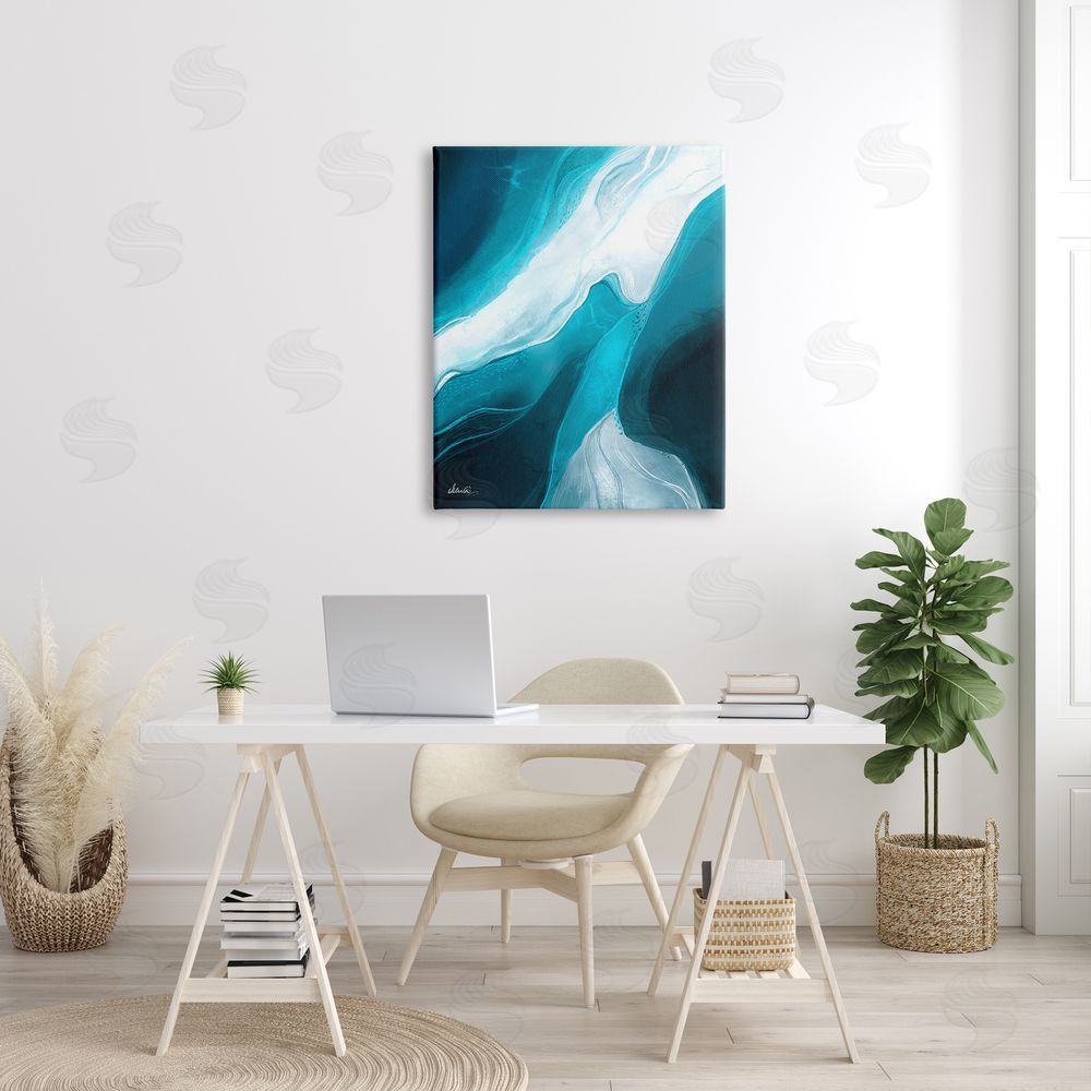 Ishita Banerjee Fluid Blue Shapes Arrangement