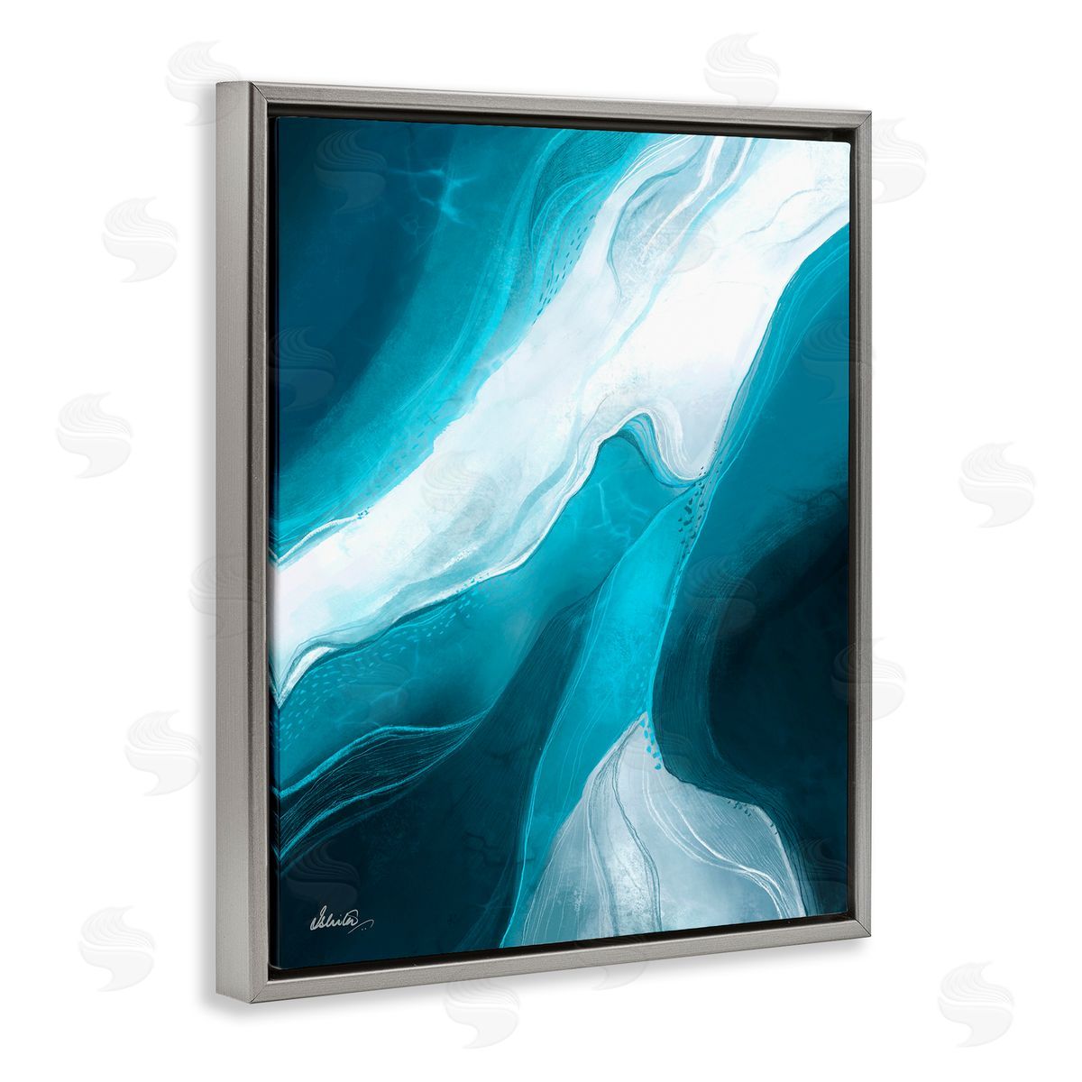 Ishita Banerjee Fluid Blue Shapes Arrangement