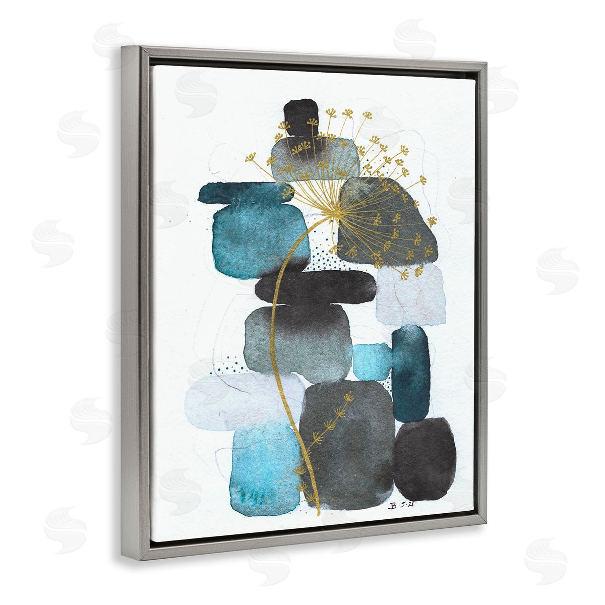 Jocelyn Benford Blue Nature Rocks Dandelion