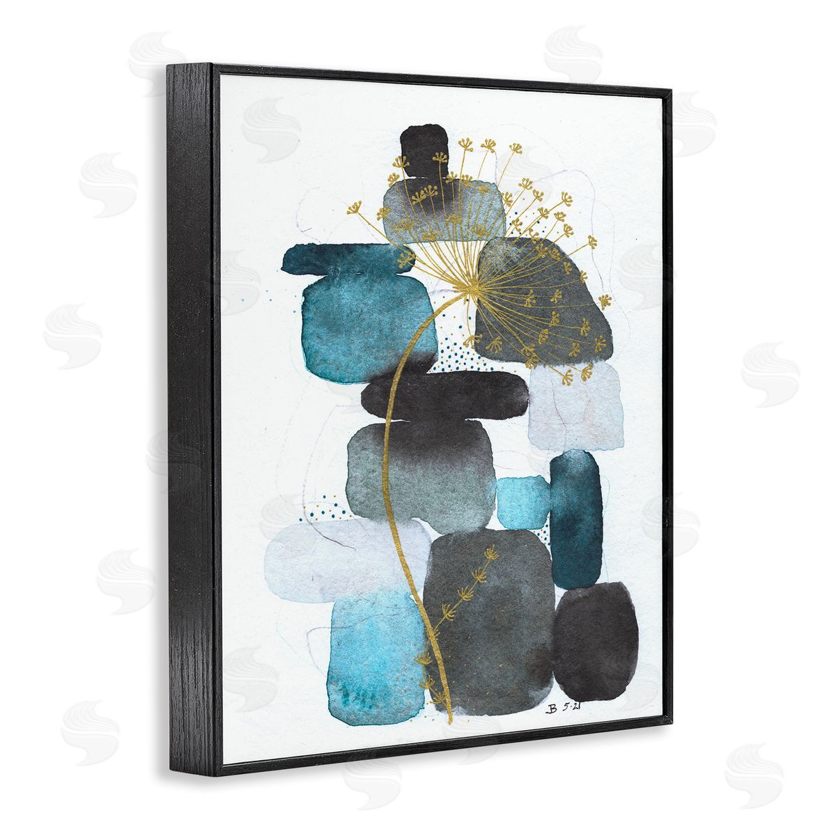 Jocelyn Benford Blue Nature Rocks Dandelion