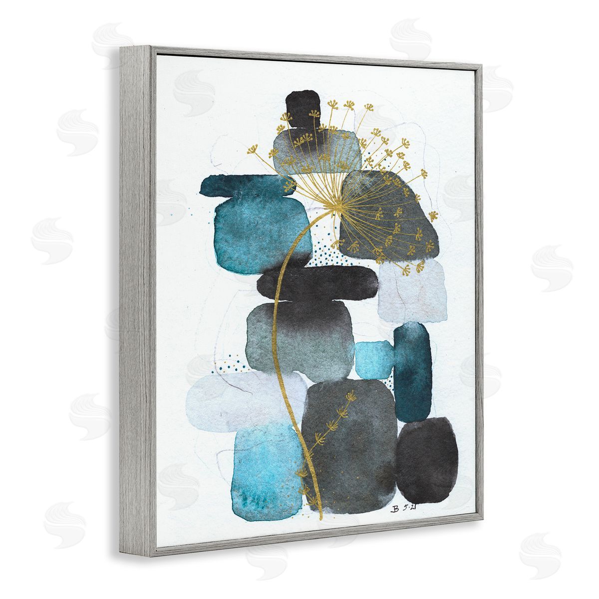 Jocelyn Benford Blue Nature Rocks Dandelion