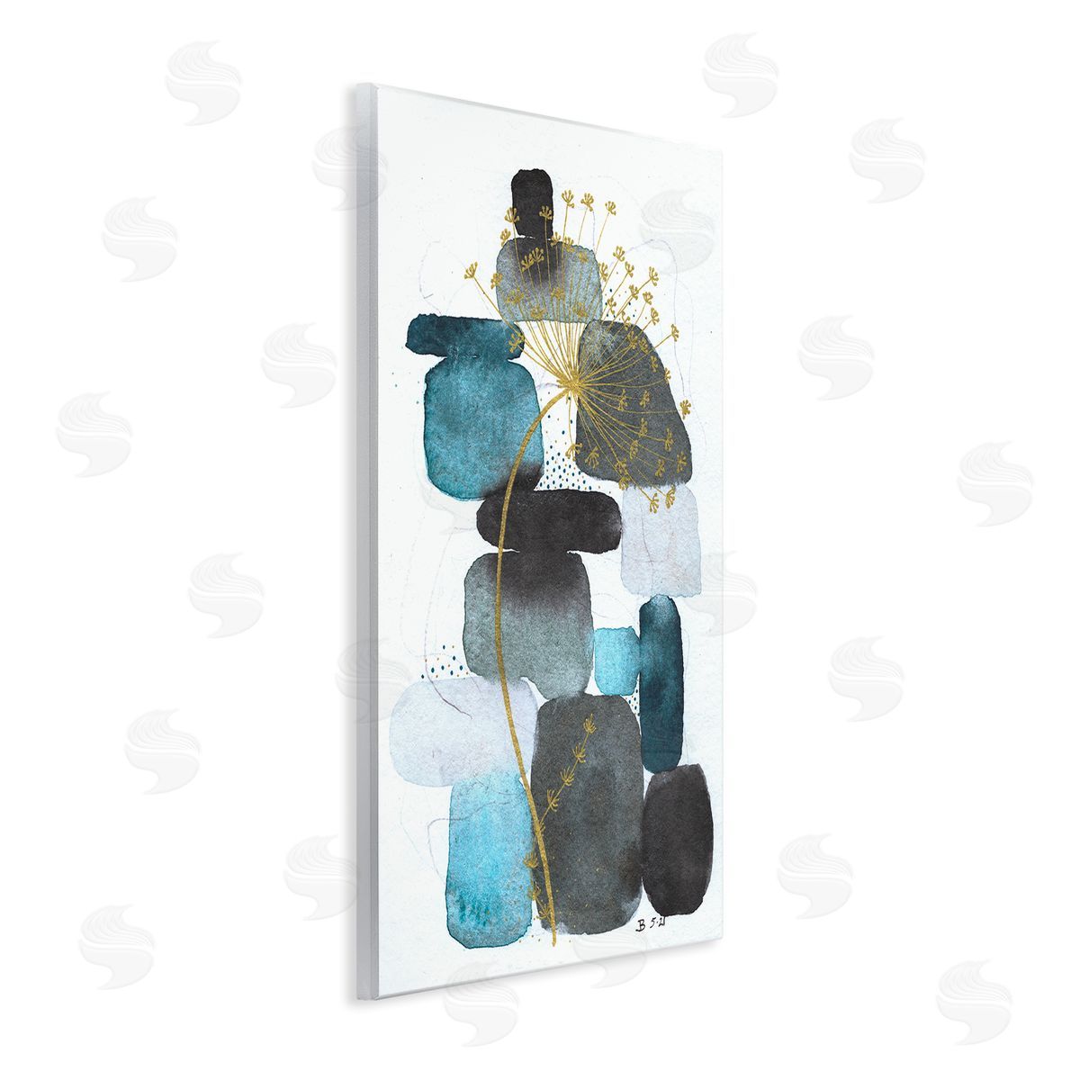 Jocelyn Benford Blue Nature Rocks Dandelion