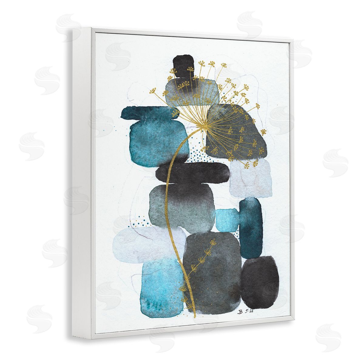 Jocelyn Benford Blue Nature Rocks Dandelion