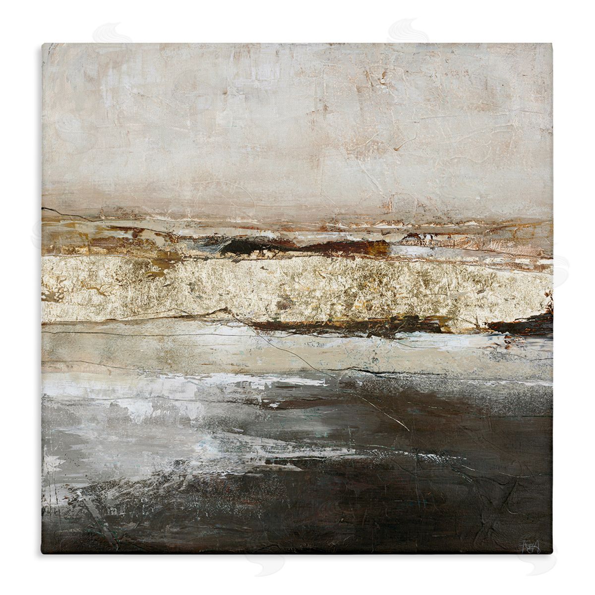 Design Fabrikken Ocean Landscape Abstract Composition Stretched Canvas Wall Art Print