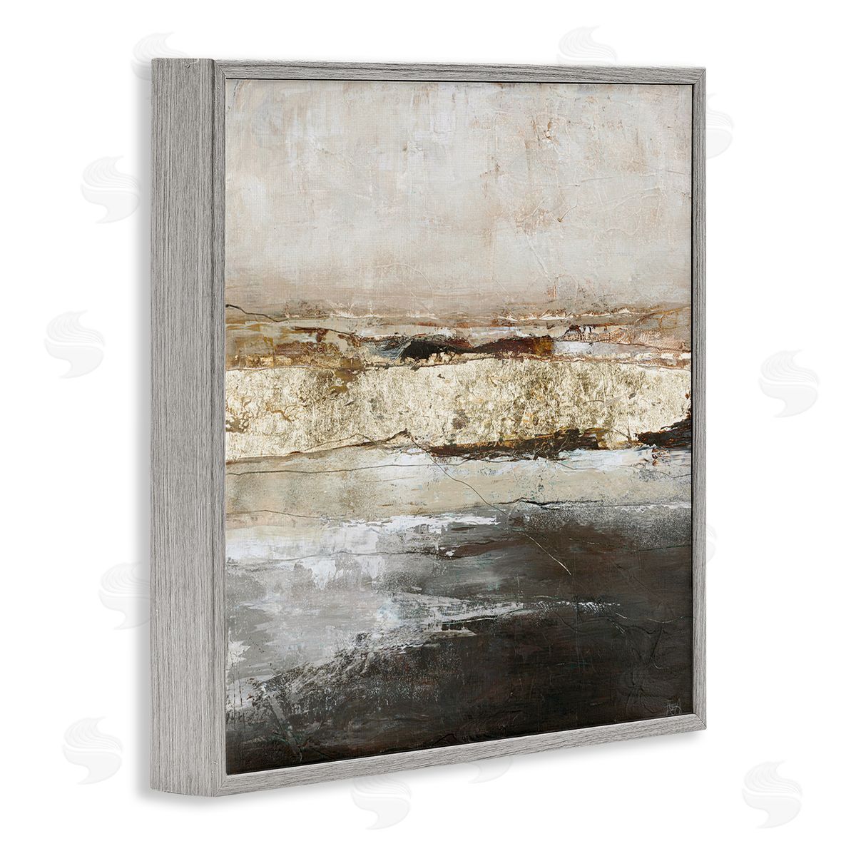 Design Fabrikken Ocean Landscape Abstract Composition Gray Framed Glicee Wall Art Print