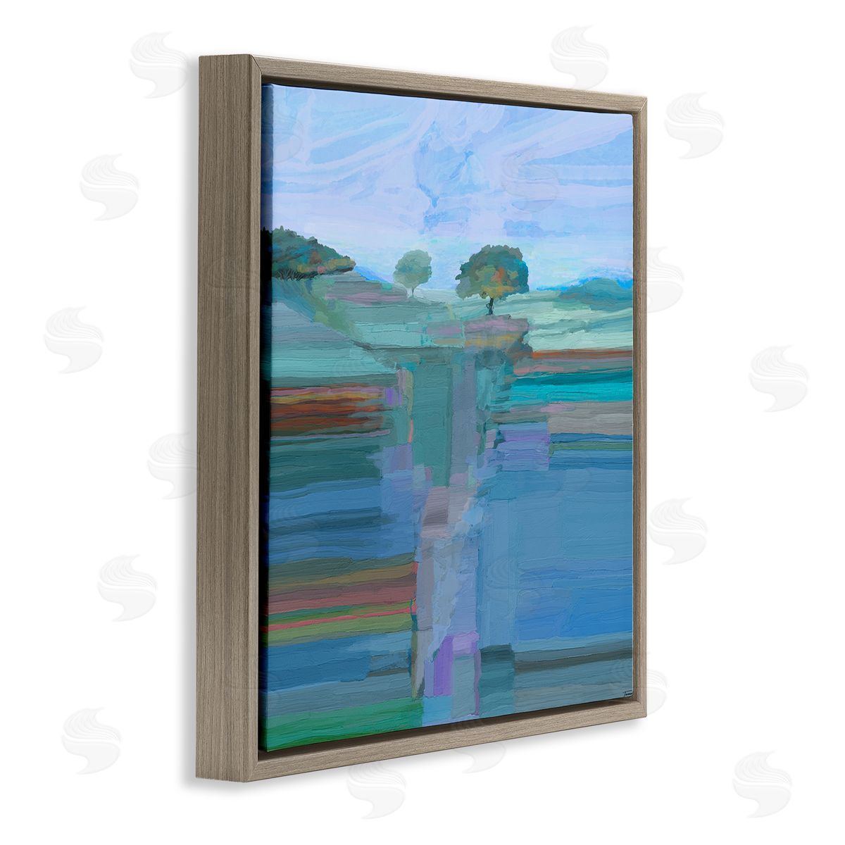 Michael Tienhaara Contemporary Trees Underground View Brown Floating Frame Canvas Wall Art Print
