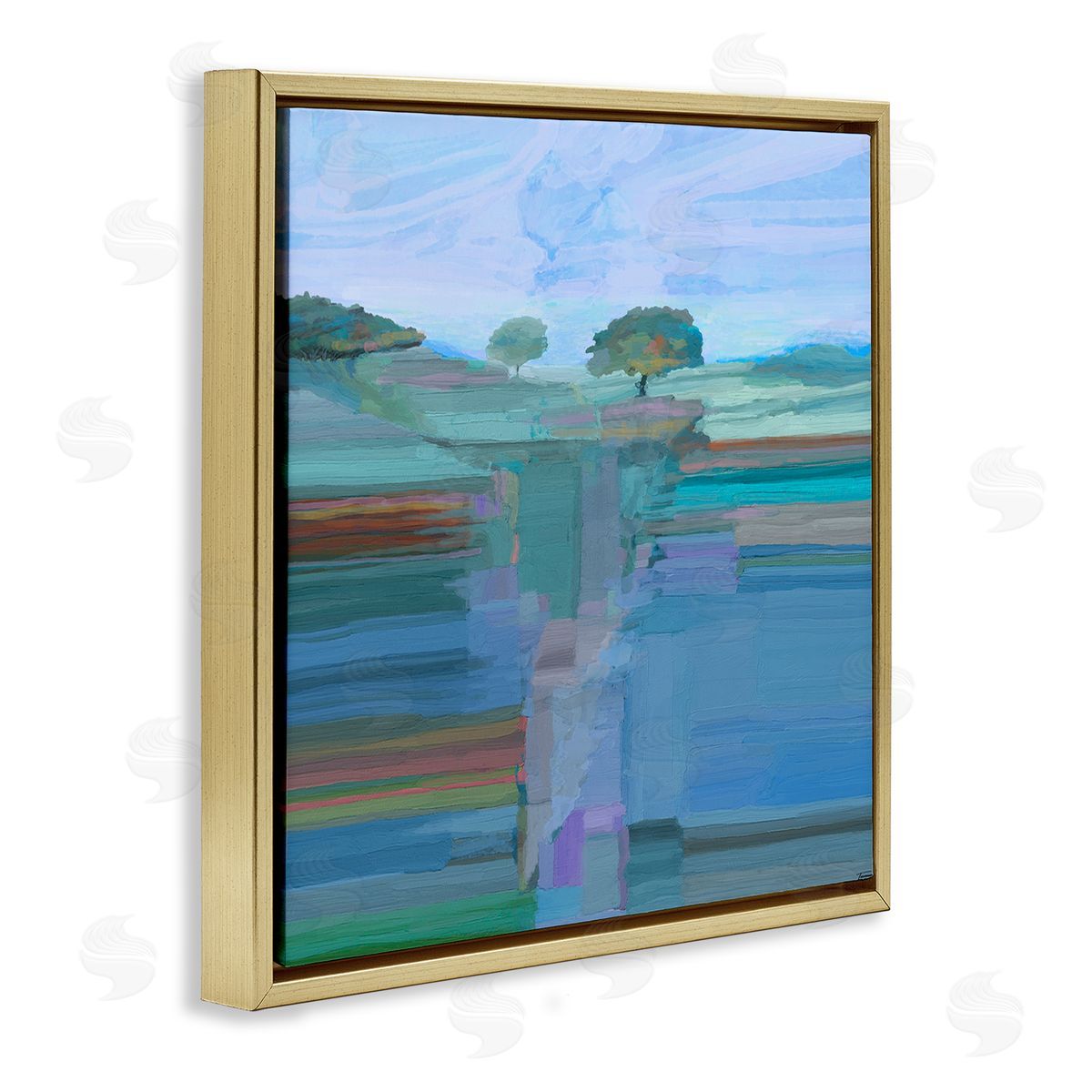 Michael Tienhaara Contemporary Trees Underground View Gold Floating Frame Canvas Wall Art Print
