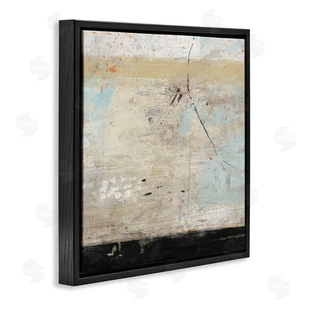 Suzanne Nicoll Rustic Beige Modern Composition Black Floating Frame Canvas Wall Art Print