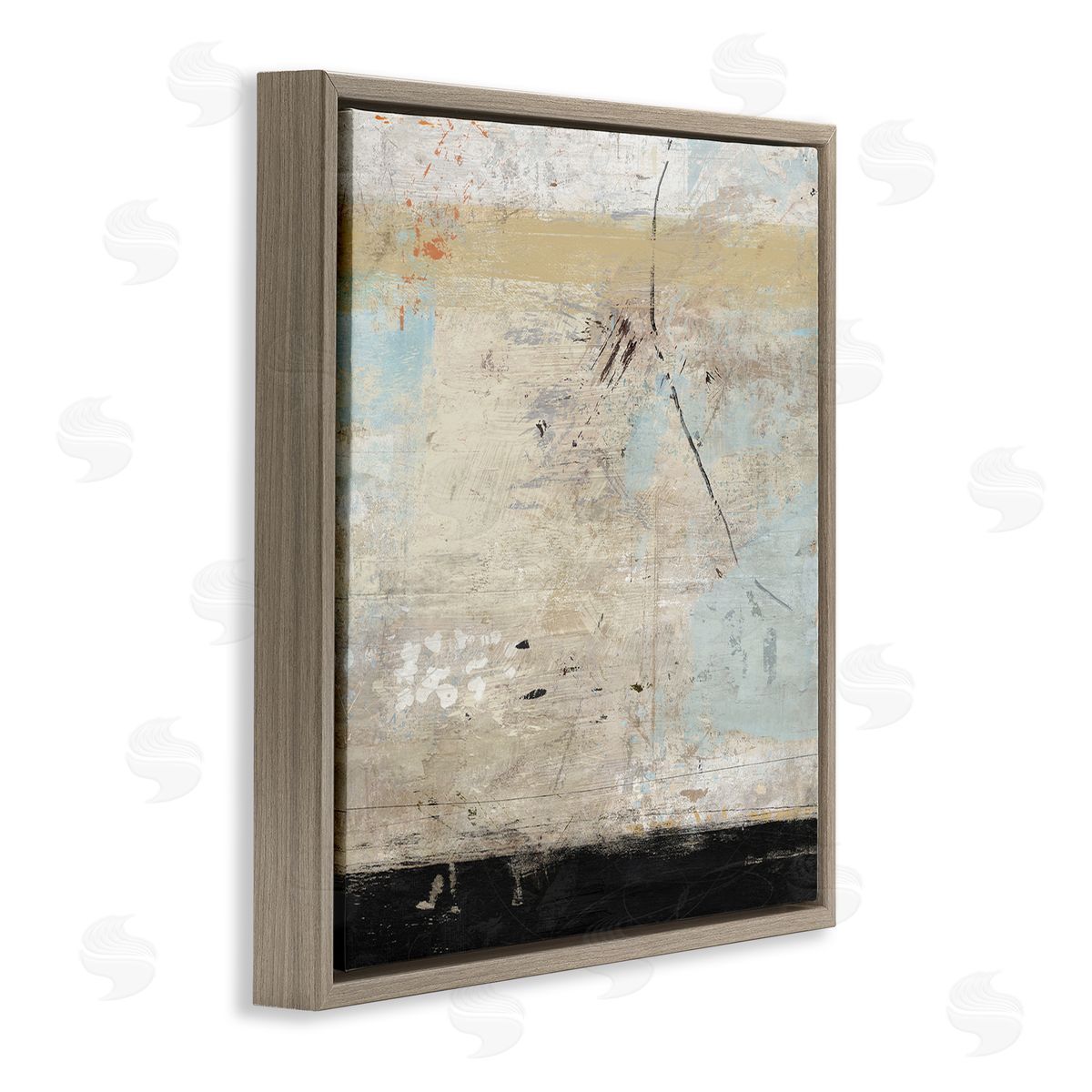 Suzanne Nicoll Rustic Beige Modern Composition Brown Floating Frame Canvas Wall Art Print