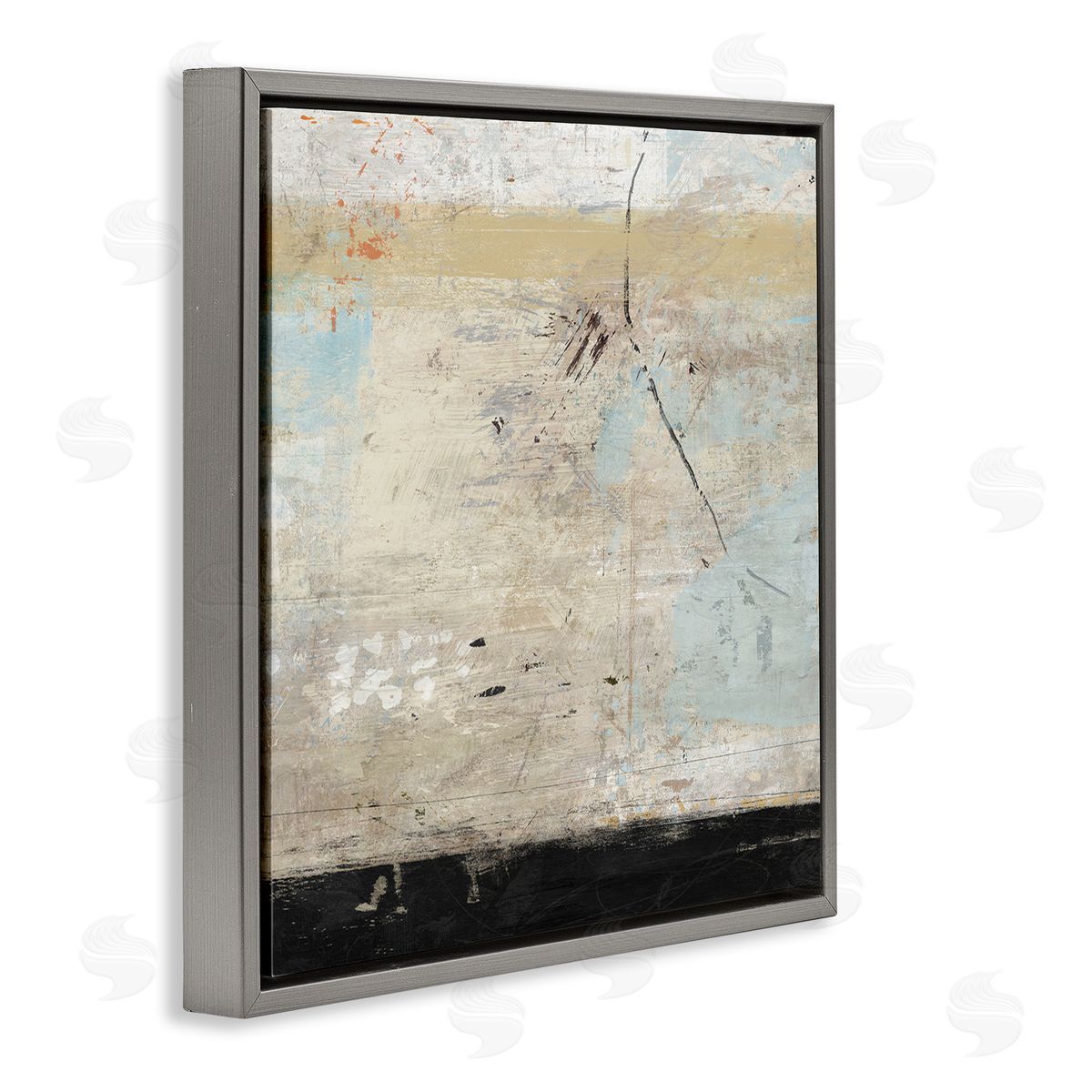 Suzanne Nicoll Rustic Beige Modern Composition Gray Floating Frame Canvas Wall Art Print