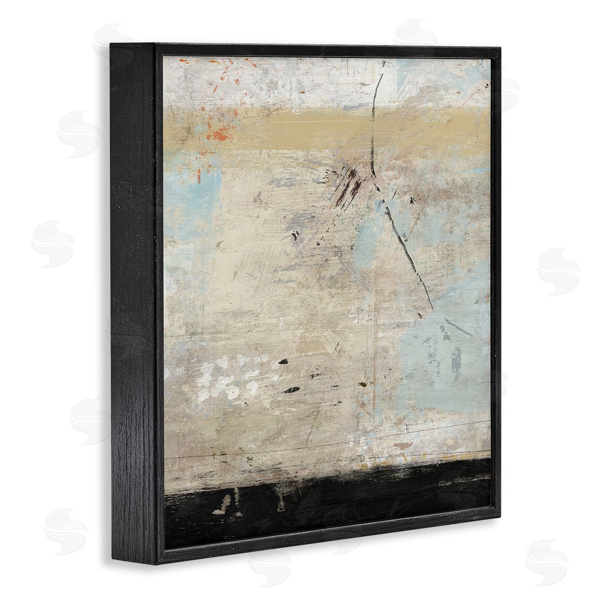 Suzanne Nicoll Rustic Beige Modern Composition Black Framed Glicee Wall Art Print