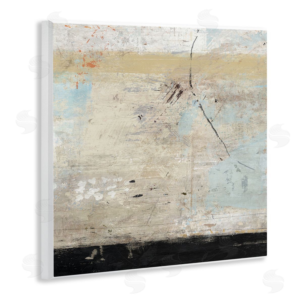 Suzanne Nicoll Rustic Beige Modern Composition Wooden Wall Plaque Art Print