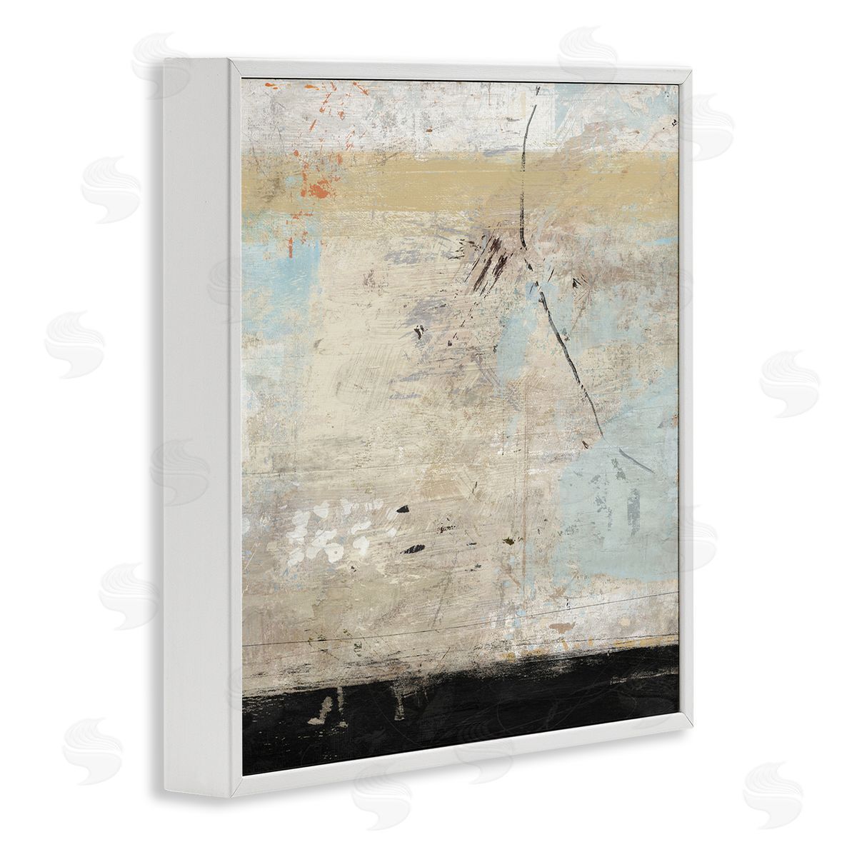 Suzanne Nicoll Rustic Beige Modern Composition White Framed Glicee Wall Art Print