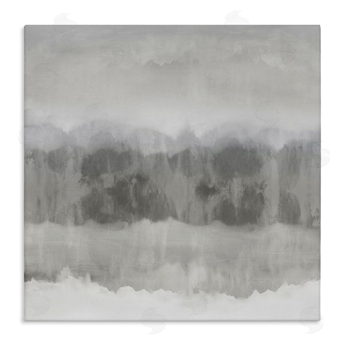 Rachel Springer Grey Abstract Nature Fog Stretched Canvas Wall Art Print