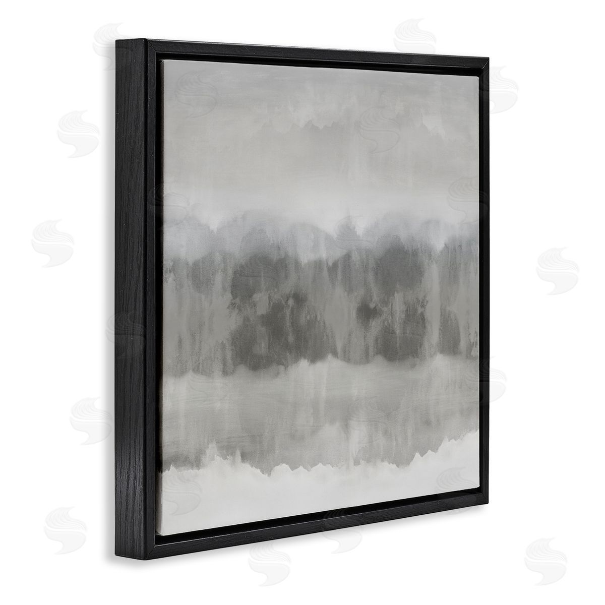 Rachel Springer Grey Abstract Nature Fog Black Floating Frame Canvas Wall Art Print