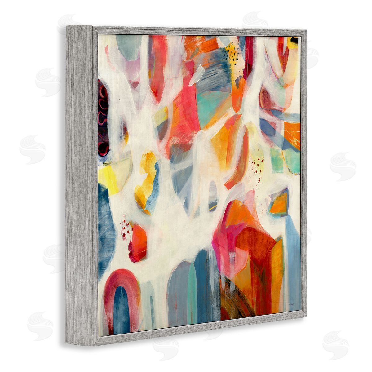 Jill Martin Modern Mixed Shapes Assortment Gray Framed Glicee Wall Art Print