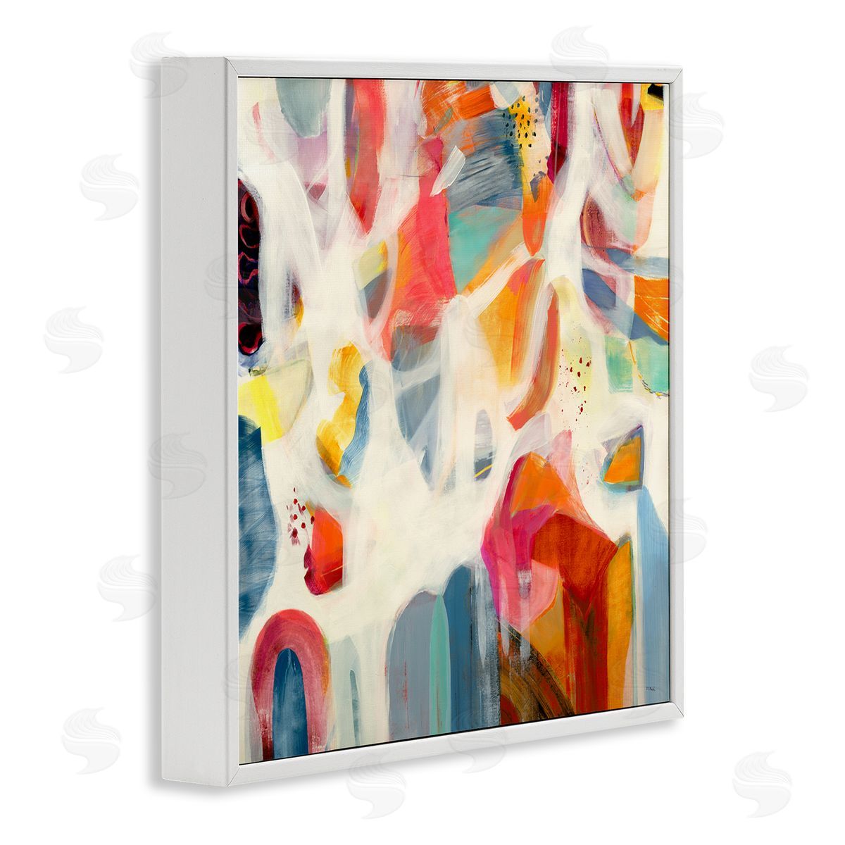 Jill Martin Modern Mixed Shapes Assortment White Framed Glicee Wall Art Print