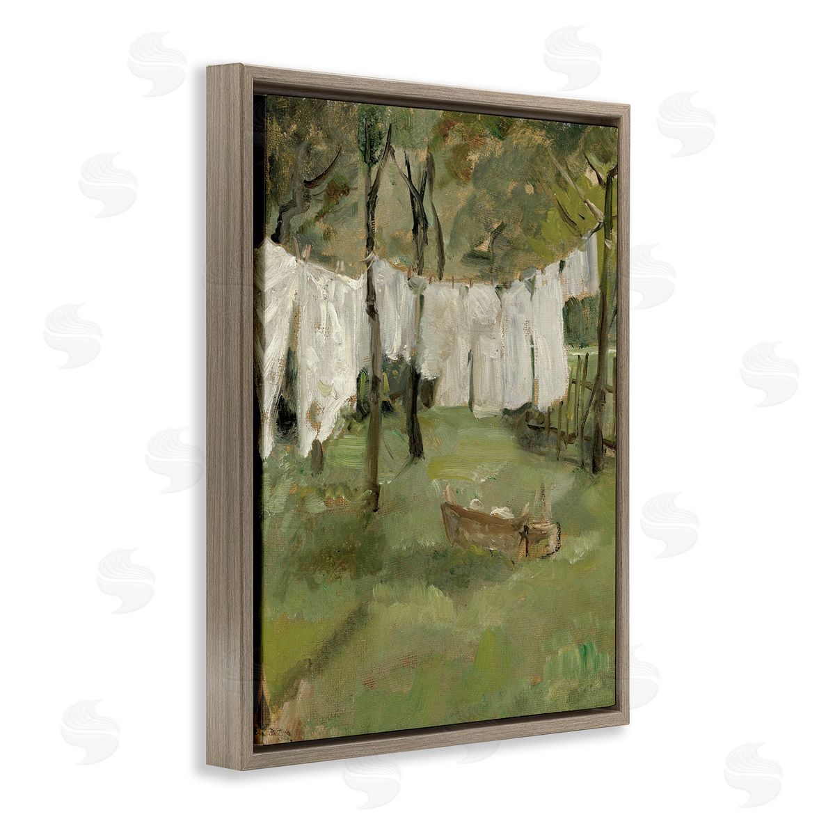 Lettered and Lined Classic Clothesline Yard Scene