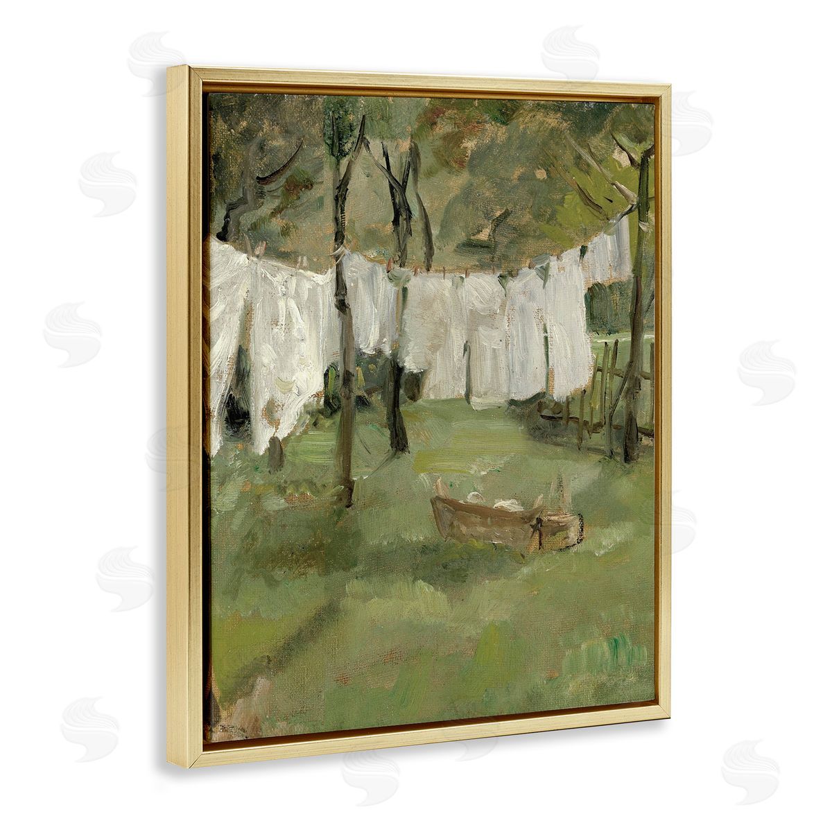 Lettered and Lined Classic Clothesline Yard Scene