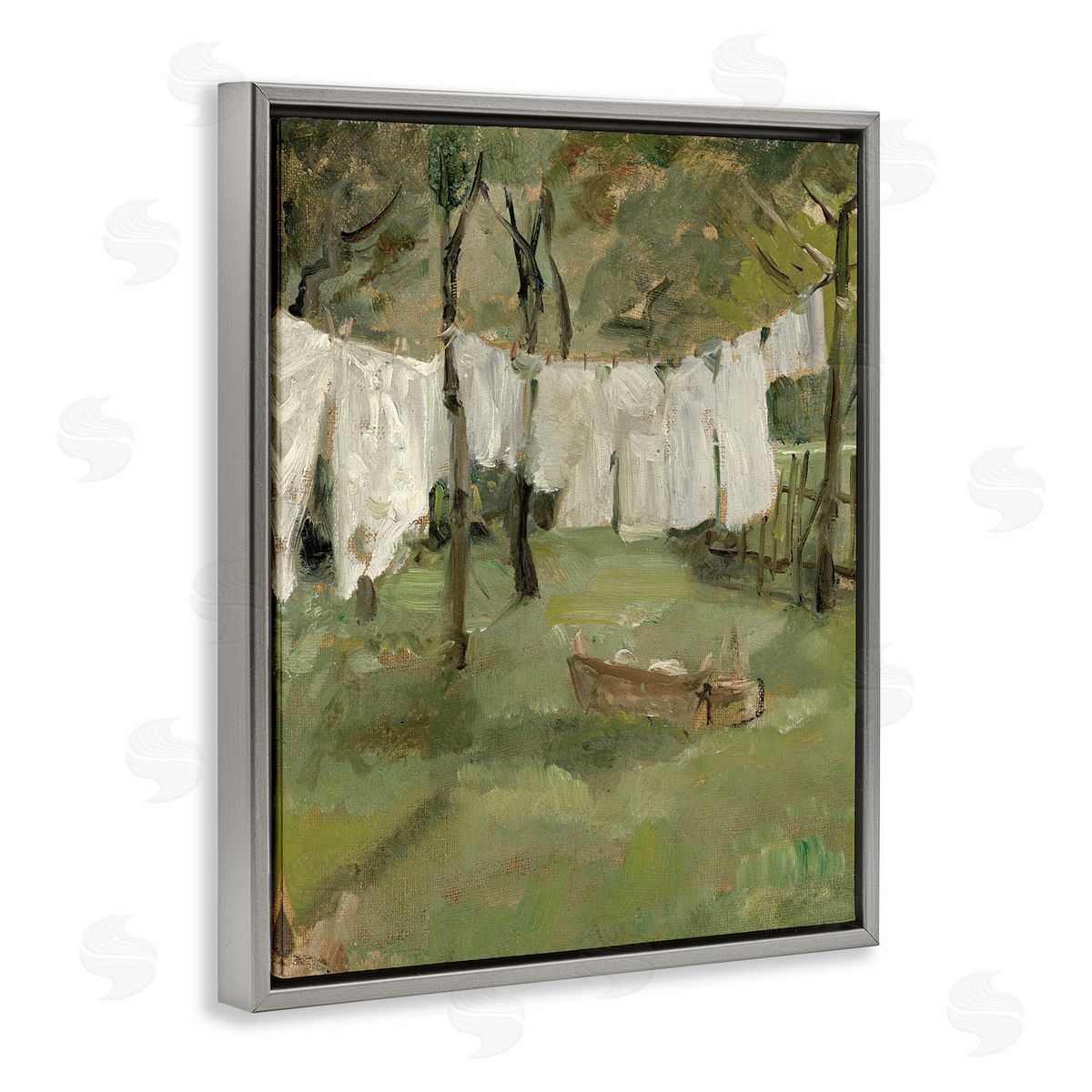 Lettered and Lined Classic Clothesline Yard Scene