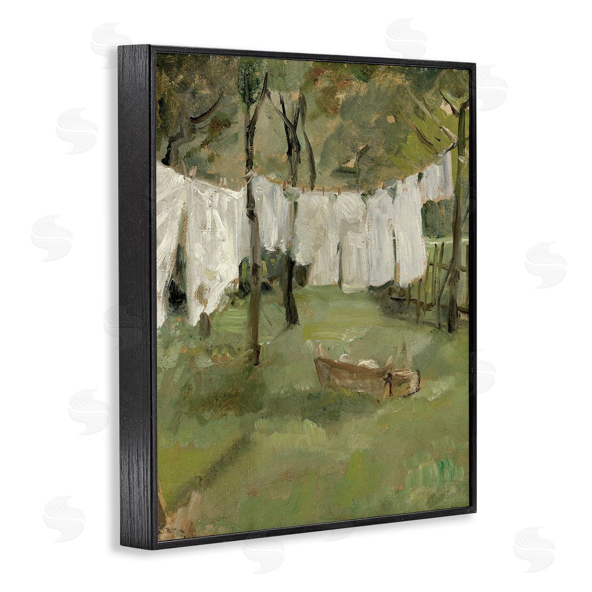 Lettered and Lined Classic Clothesline Yard Scene