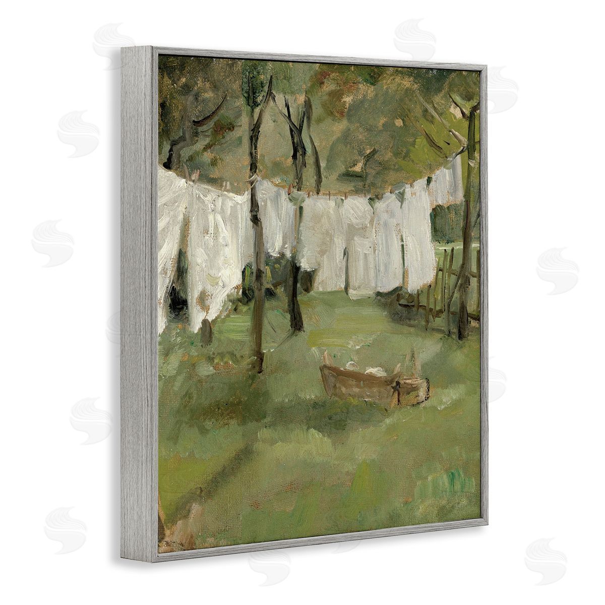 Lettered and Lined Classic Clothesline Yard Scene