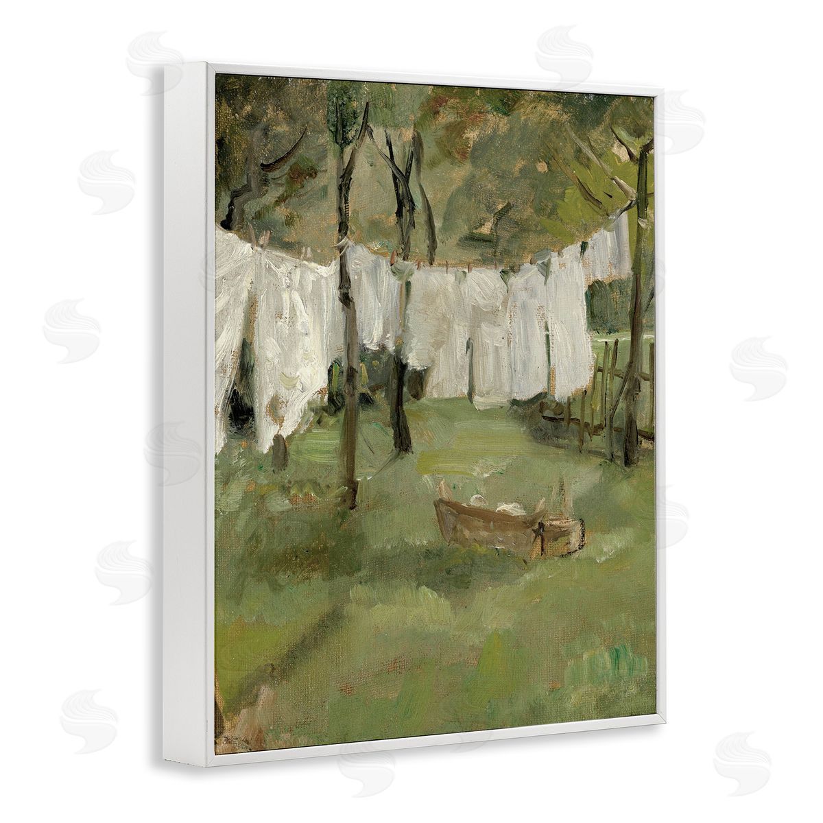 Lettered and Lined Classic Clothesline Yard Scene