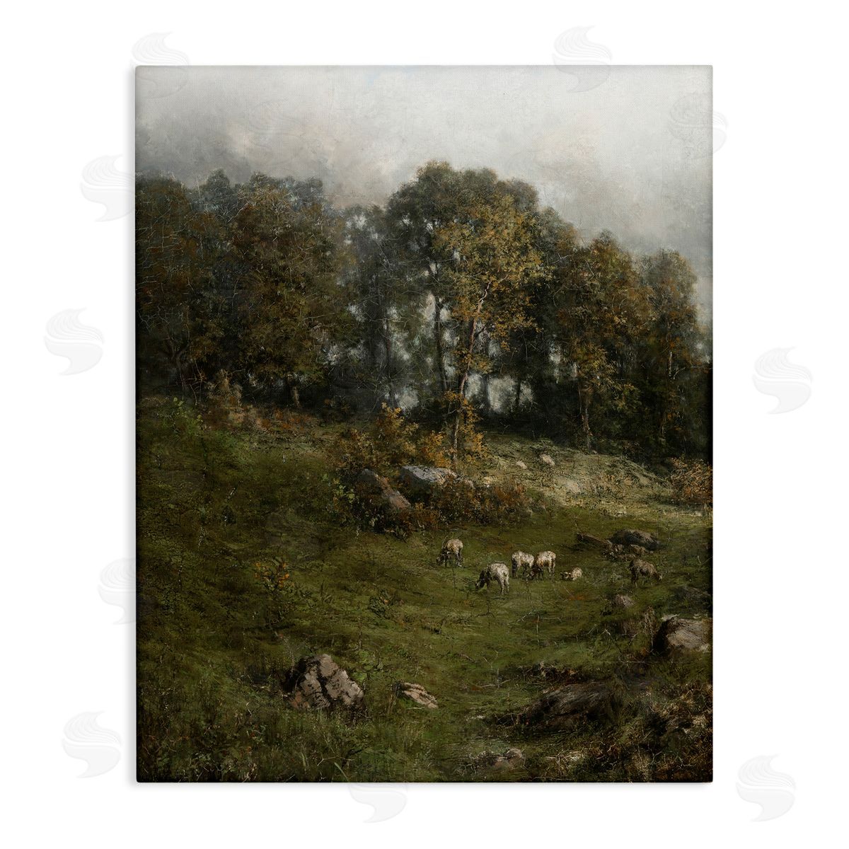 Lettered and Lined Classic Farm Field Grazing Animals